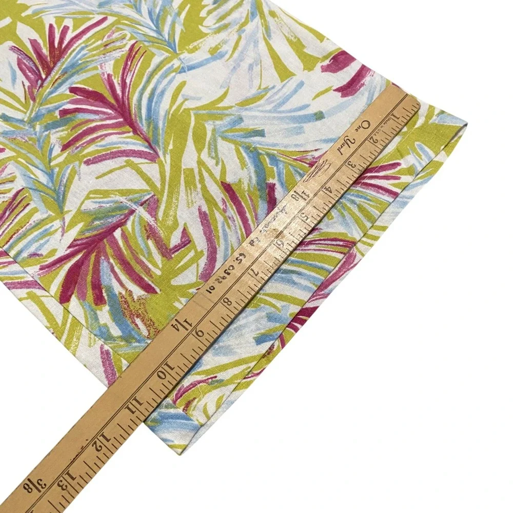 Land 'n Sea Womens XL Tropical Palm Print Linen Blend Wide Leg Pants‎ 312S5625HA
